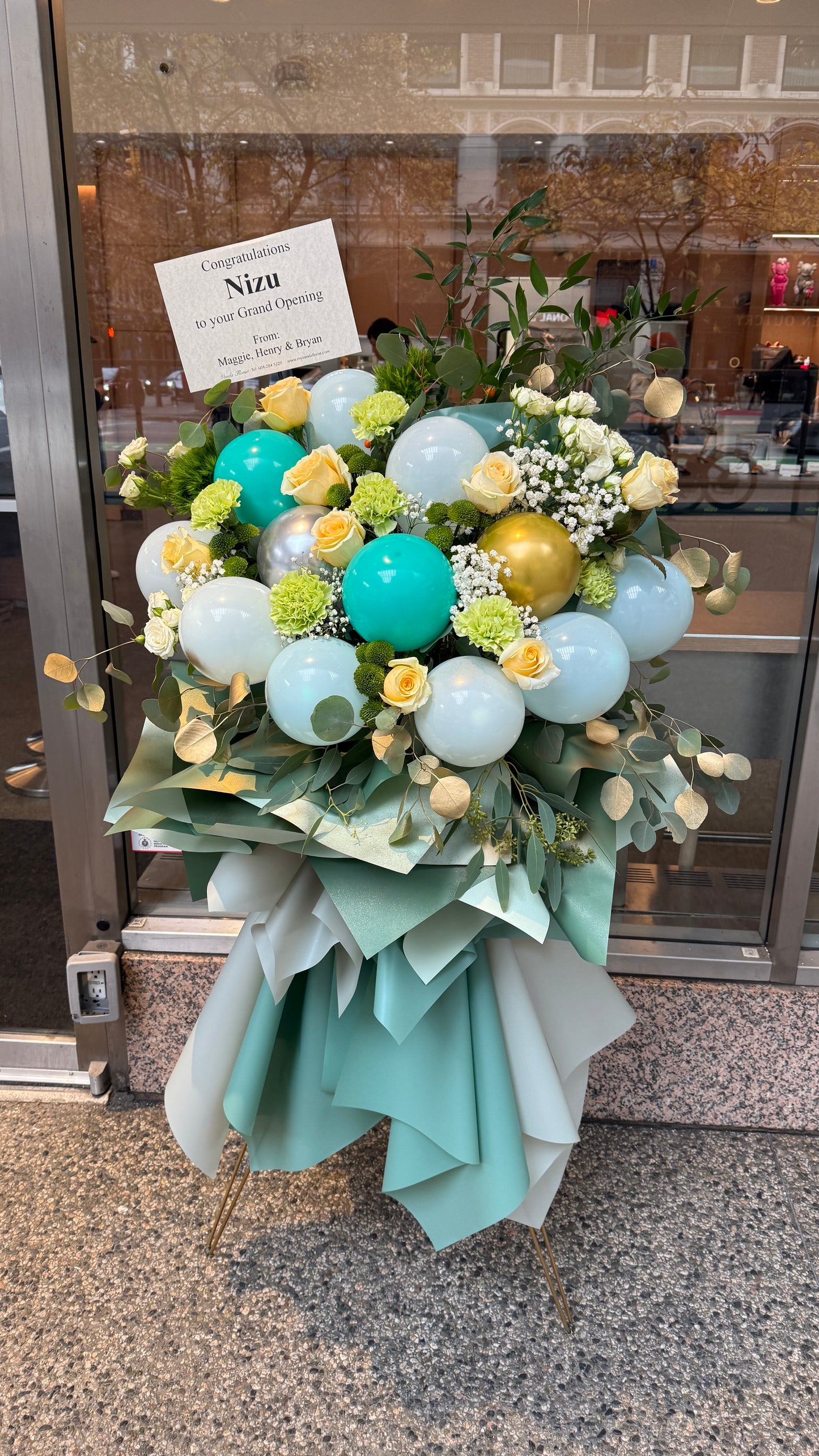 Grand Opening Flower Arrangement - with 5” balloons