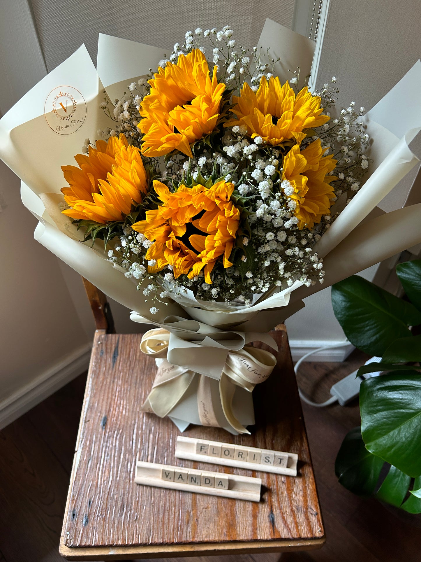 Sunflower with Graduation Bear