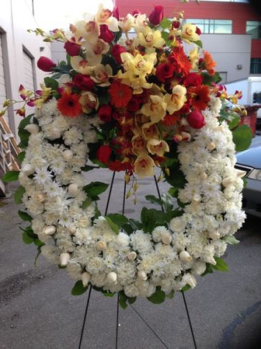 Funeral Wreath with Crown Top