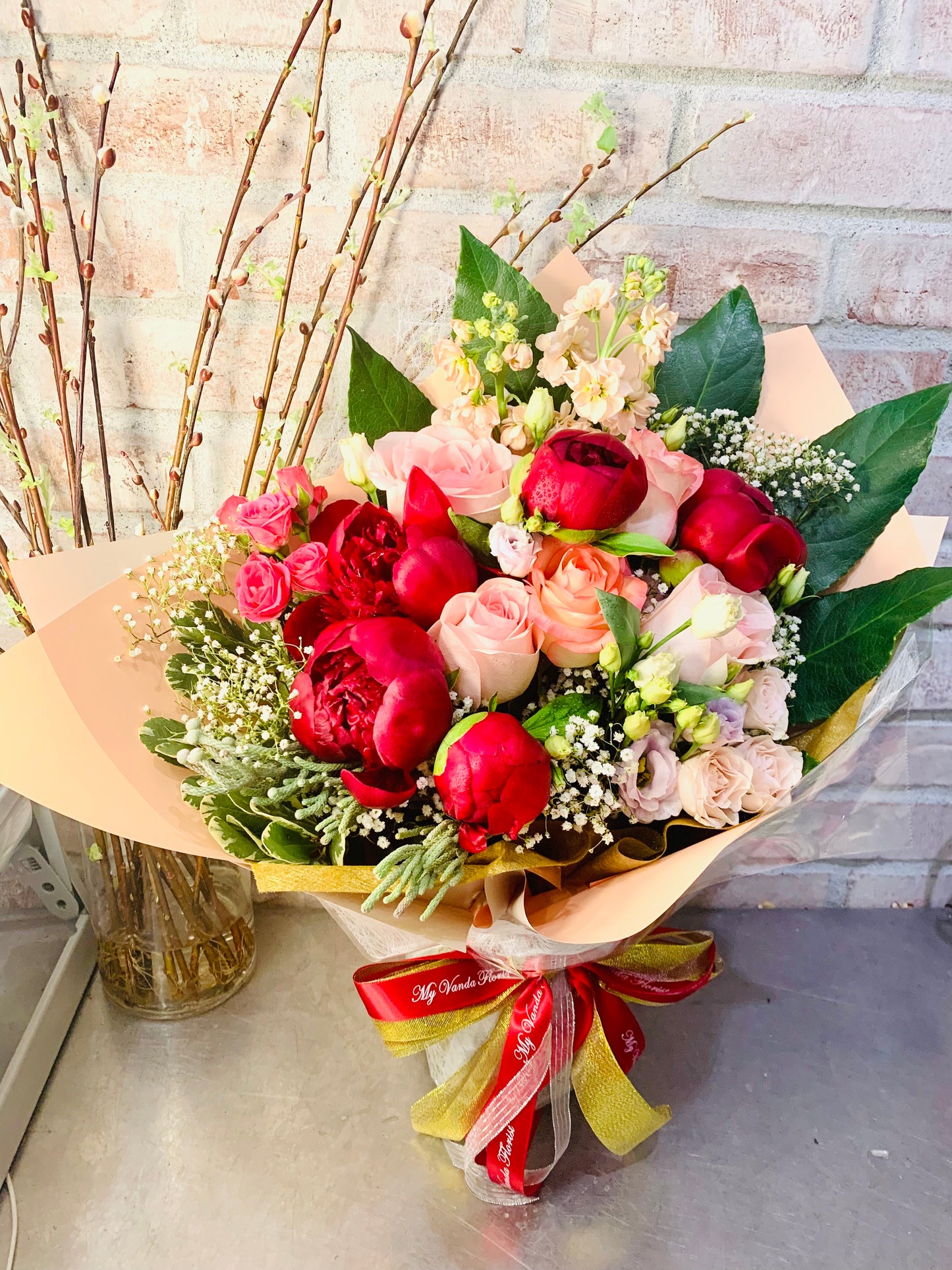 Seasonal Assorted standing bouquet