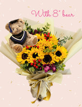 Load image into Gallery viewer, Sunflower with Graduation Bear
